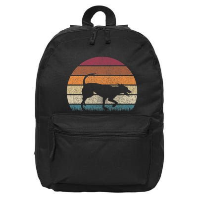Vintage Retro Sunset Formosan Mountain Dog Lover Distressed Premium 16 in Basic Backpack