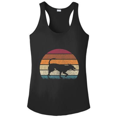 Vintage Retro Sunset Formosan Mountain Dog Lover Distressed Premium Ladies PosiCharge Competitor Racerback Tank
