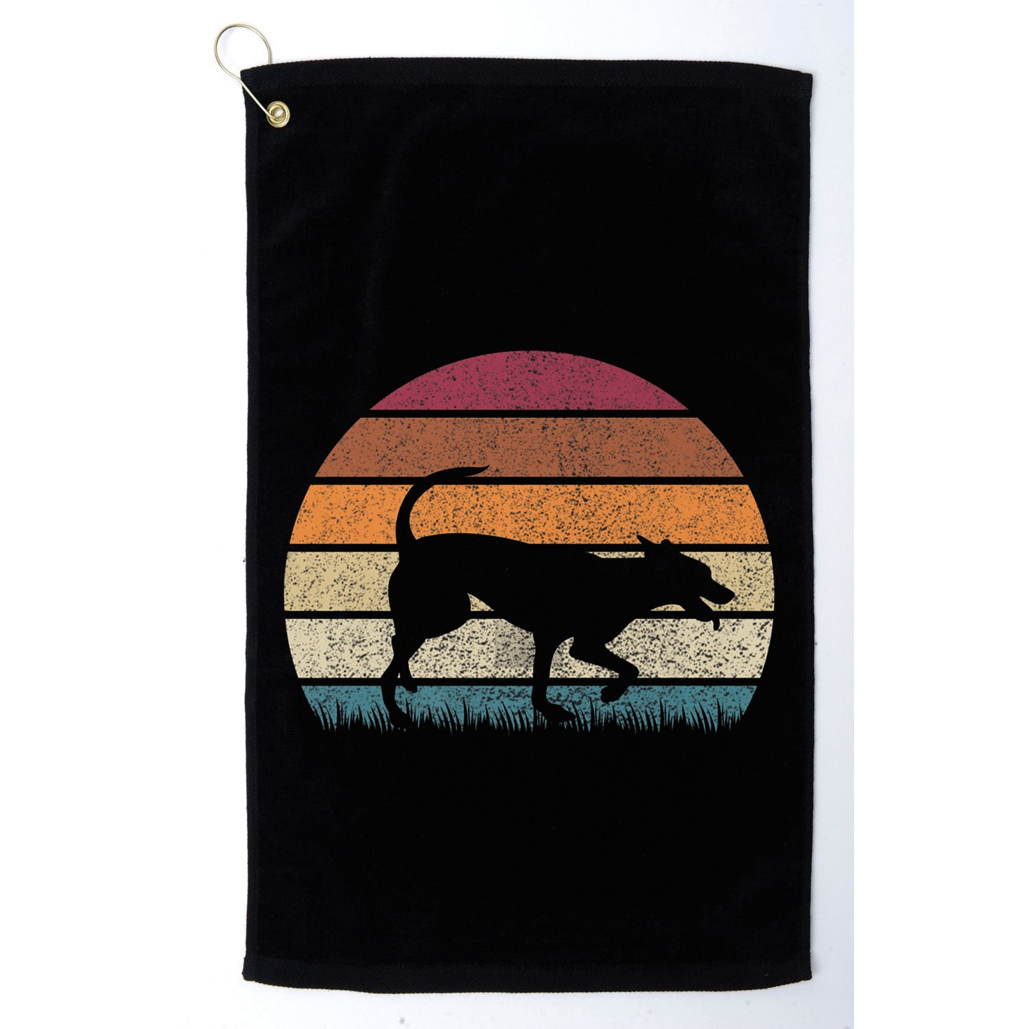 Vintage Retro Sunset Formosan Mountain Dog Lover Distressed Premium Golf Towel
