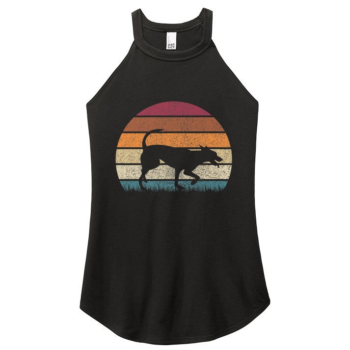 Vintage Retro Sunset Formosan Mountain Dog Lover Distressed Premium Women's Perfect Tri Rocker Tank
