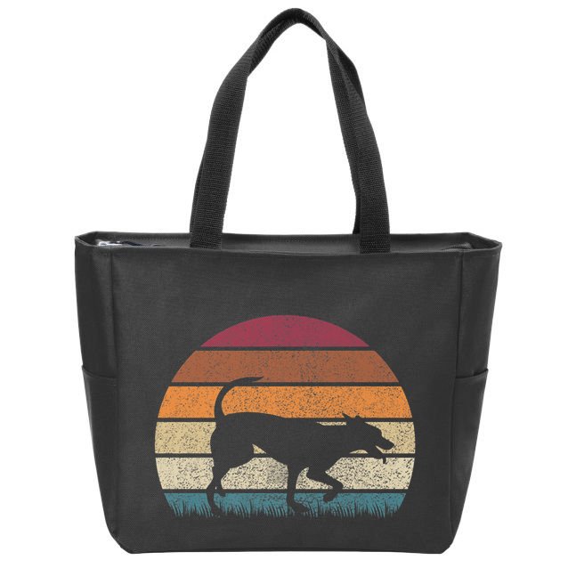 Vintage Retro Sunset Formosan Mountain Dog Lover Distressed Premium Zip Tote Bag