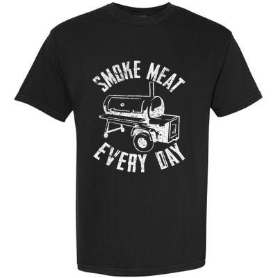 Vintage Retro Smoke Meat Everyday Funny BBQ Smoker Grilling Garment-Dyed Heavyweight T-Shirt