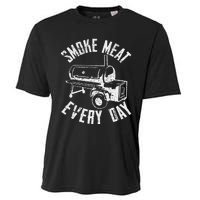 Vintage Retro Smoke Meat Everyday Funny BBQ Smoker Grilling Cooling Performance Crew T-Shirt