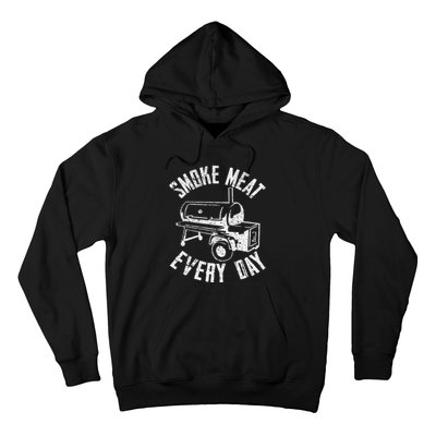 Vintage Retro Smoke Meat Everyday Funny BBQ Smoker Grilling Hoodie