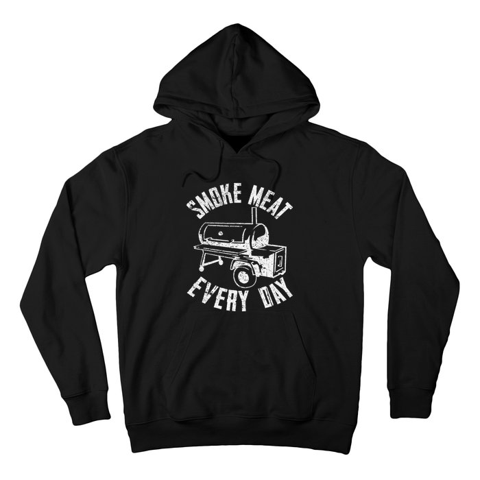 Vintage Retro Smoke Meat Everyday Funny BBQ Smoker Grilling Hoodie