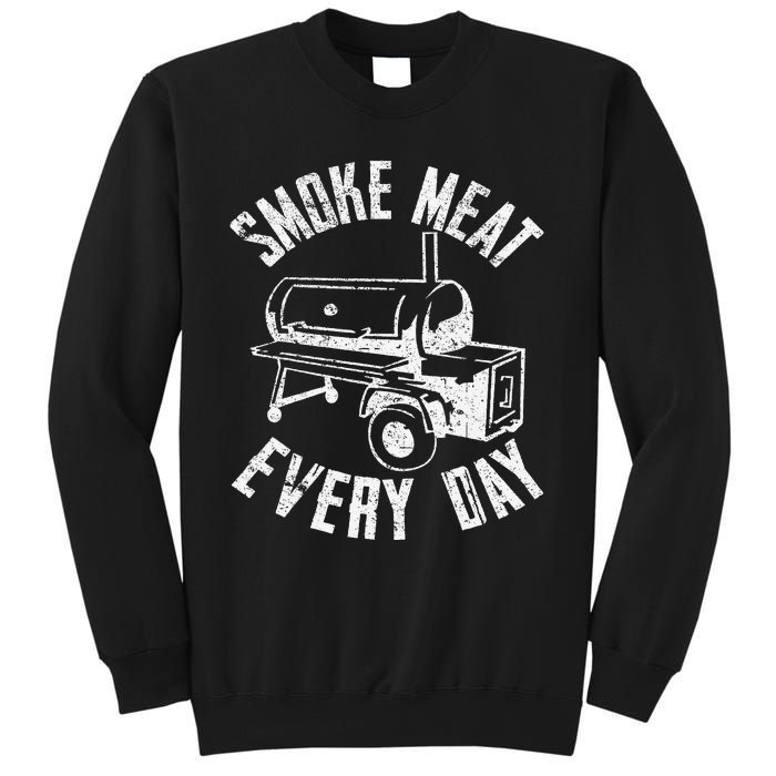 Vintage Retro Smoke Meat Everyday Funny BBQ Smoker Grilling Sweatshirt