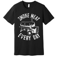 Vintage Retro Smoke Meat Everyday Funny BBQ Smoker Grilling Premium T-Shirt