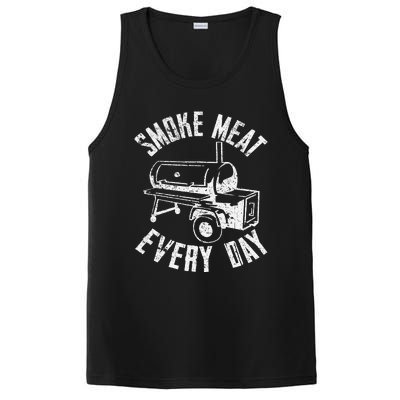 Vintage Retro Smoke Meat Everyday Funny BBQ Smoker Grilling PosiCharge Competitor Tank