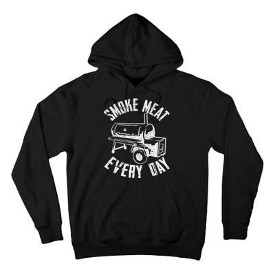 Vintage Retro Smoke Meat Everyday Funny BBQ Smoker Grilling Tall Hoodie