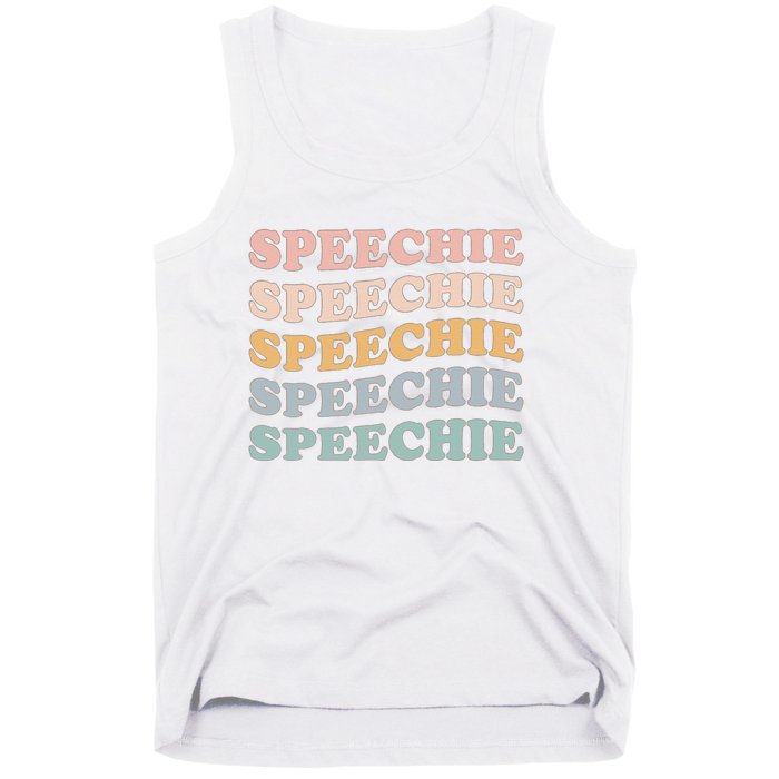 V4Z5 Retro Speechie Speech Language Pathologist Therapy Tank Top