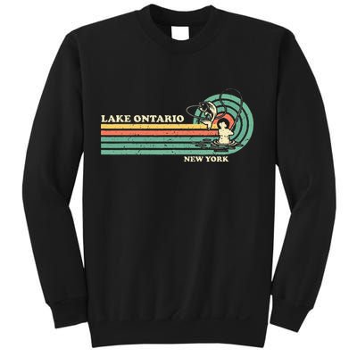Vintage Retro Summer Fishing New York Ontario Lake Sweatshirt