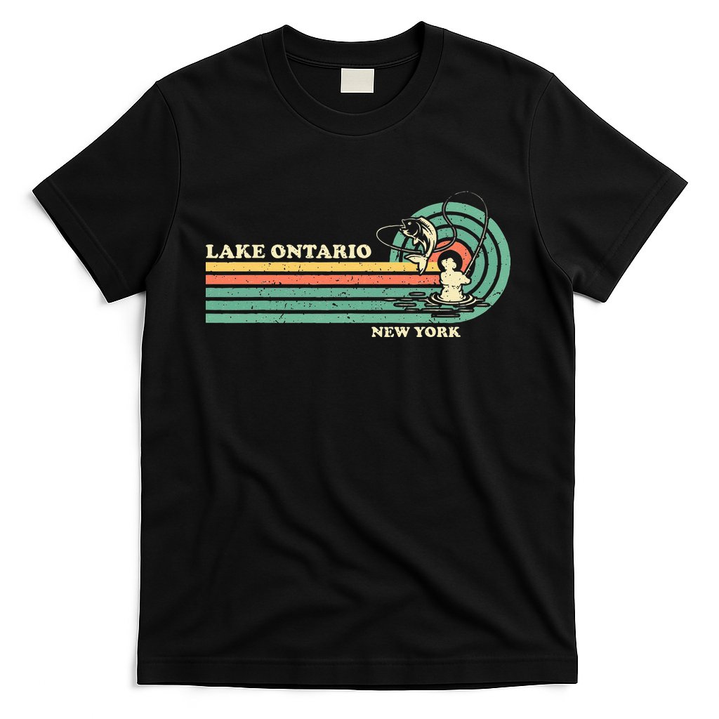Vintage Retro Summer Fishing New York Ontario Lake T-Shirt