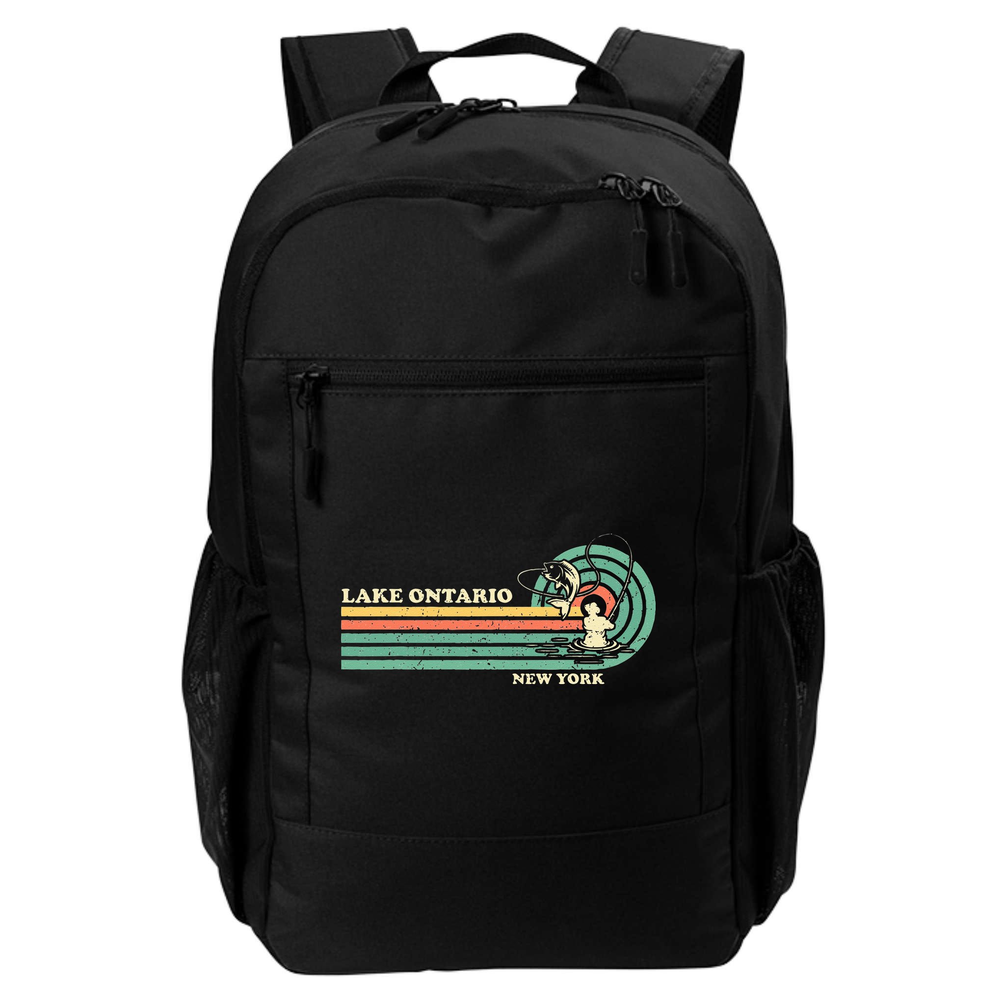 Vintage Retro Summer Fishing New York Ontario Lake Backpack
