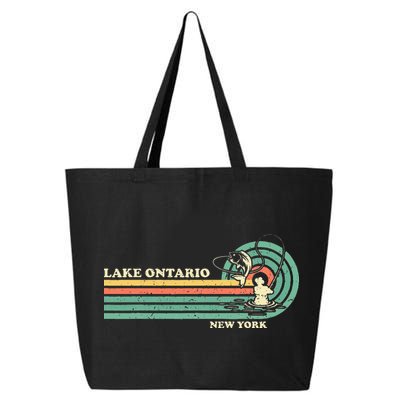Vintage Retro Summer Fishing New York Ontario Lake 25L Jumbo Tote