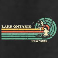 Vintage Retro Summer Fishing New York Ontario Lake Hat