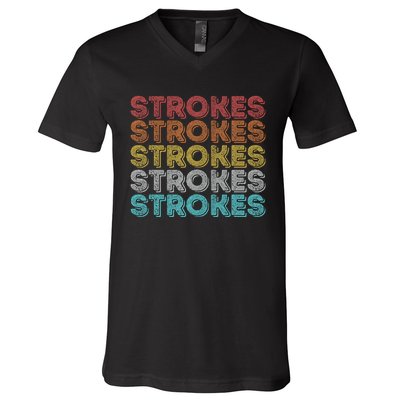 Vintage Retro Strokes V-Neck T-Shirt