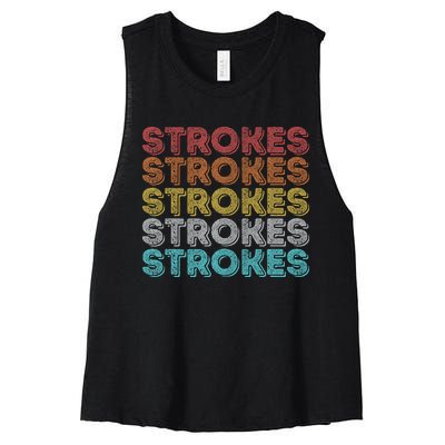 Vintage Retro Strokes Women's Racerback Cropped Tank