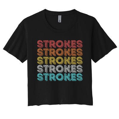 Vintage Retro Strokes Women's Crop Top Tee