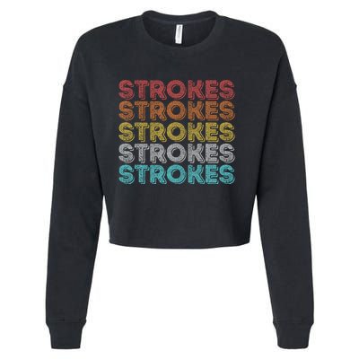 Vintage Retro Strokes Cropped Pullover Crew