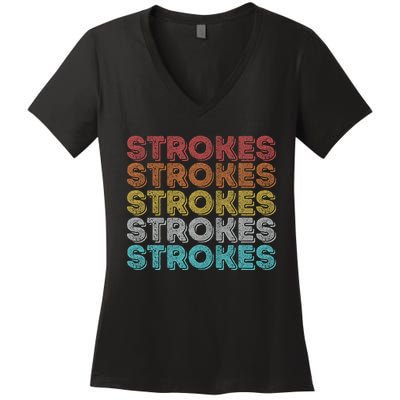 Vintage Retro Strokes Women's V-Neck T-Shirt