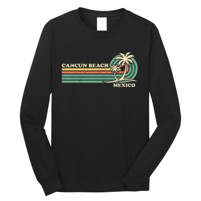 Vintage Retro Summer Vacation Mexico Cancun Beach Long Sleeve Shirt