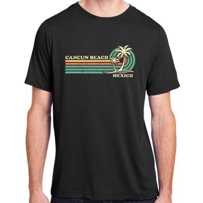 Vintage Retro Summer Vacation Mexico Cancun Beach Adult ChromaSoft Performance T-Shirt