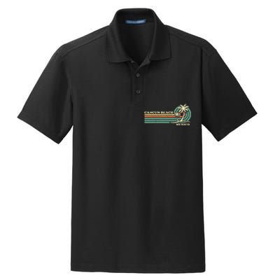 Vintage Retro Summer Vacation Mexico Cancun Beach Dry Zone Grid Polo