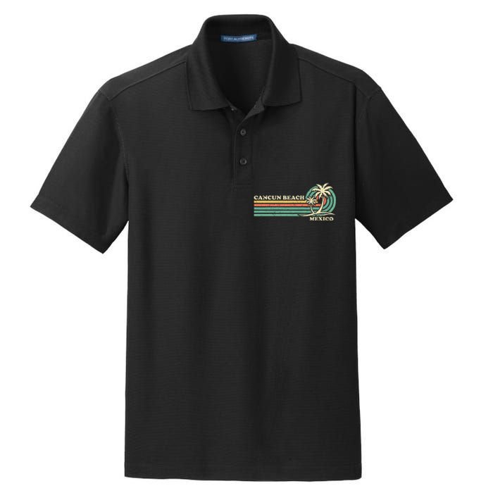 Vintage Retro Summer Vacation Mexico Cancun Beach Dry Zone Grid Polo