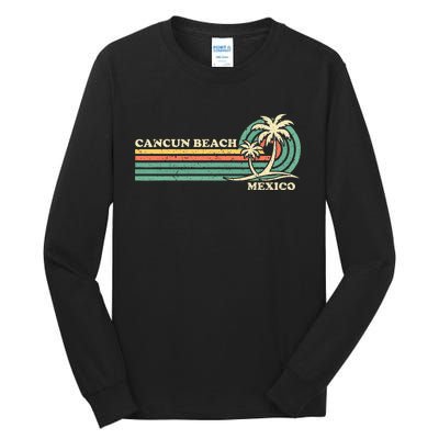 Vintage Retro Summer Vacation Mexico Cancun Beach Tall Long Sleeve T-Shirt