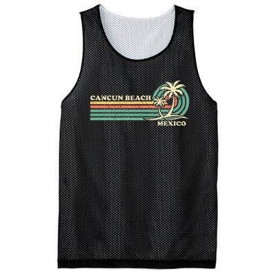 Vintage Retro Summer Vacation Mexico Cancun Beach Mesh Reversible Basketball Jersey Tank