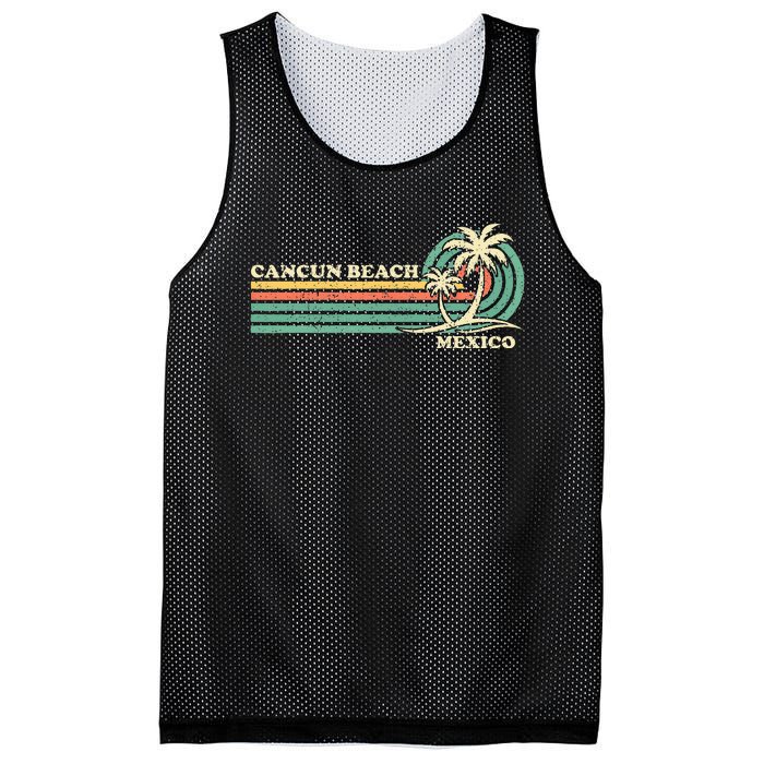 Vintage Retro Summer Vacation Mexico Cancun Beach Mesh Reversible Basketball Jersey Tank