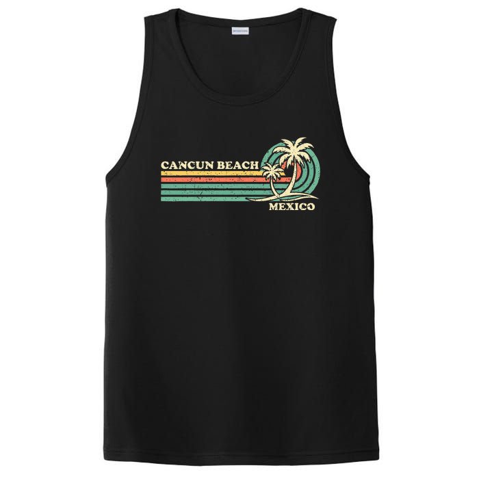 Vintage Retro Summer Vacation Mexico Cancun Beach PosiCharge Competitor Tank