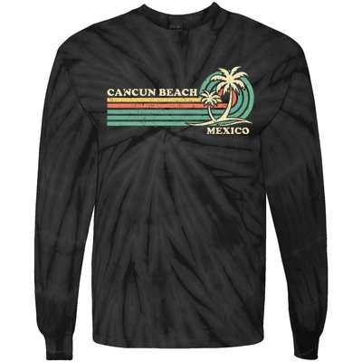 Vintage Retro Summer Vacation Mexico Cancun Beach Tie-Dye Long Sleeve Shirt