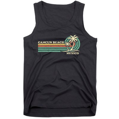 Vintage Retro Summer Vacation Mexico Cancun Beach Tank Top