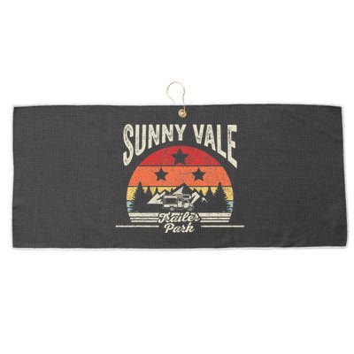 Vintage Retro Sunnyvale Trailer Park Large Microfiber Waffle Golf Towel