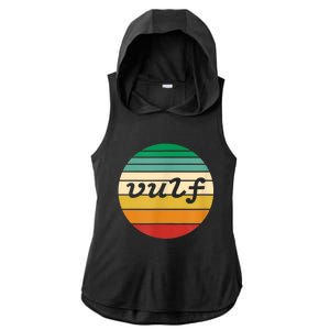 Vulf Retro Sunset Vulfpeck Design Ladies PosiCharge Tri-Blend Wicking Draft Hoodie Tank