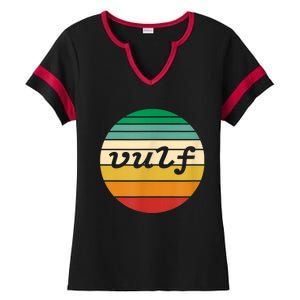 Vulf Retro Sunset Vulfpeck Design Ladies Halftime Notch Neck Tee