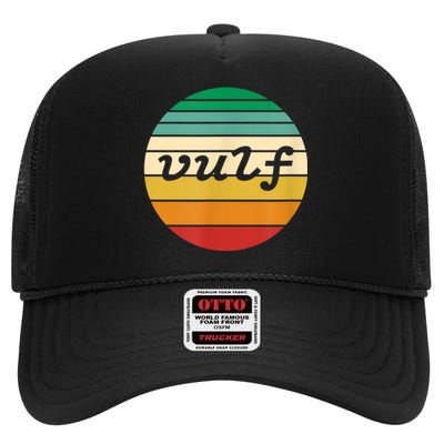 Vulf Retro Sunset Vulfpeck Design High Crown Mesh Back Trucker Hat