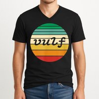 Vulf Retro Sunset Vulfpeck Design V-Neck T-Shirt