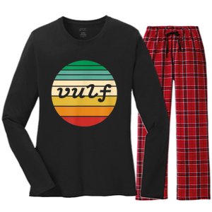 Vulf Retro Sunset Vulfpeck Design Women's Long Sleeve Flannel Pajama Set 