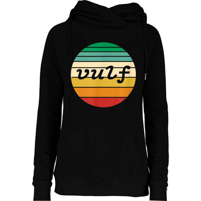 Vulf Retro Sunset Vulfpeck Design Womens Funnel Neck Pullover Hood