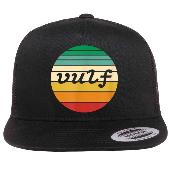 Vulf Retro Sunset Vulfpeck Design Flat Bill Trucker Hat