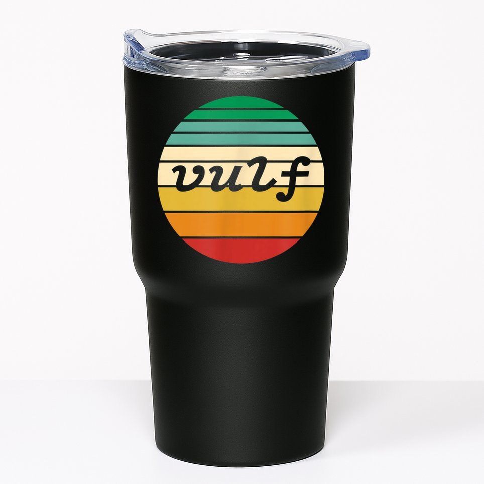 Vulf Retro Sunset Vulfpeck Design Tumbler