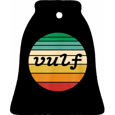 Vulf Retro Sunset Vulfpeck Design Ceramic Bell Ornament