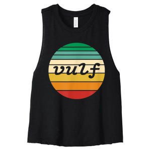 Vulf Retro Sunset Vulfpeck Design Women's Racerback Cropped Tank