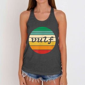 Vulf Retro Sunset Vulfpeck Design Women's Knotted Racerback Tank