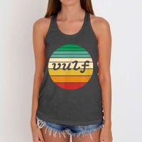 Vulf Retro Sunset Vulfpeck Design Women's Knotted Racerback Tank