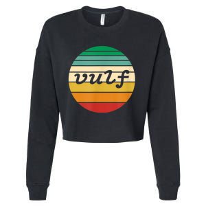 Vulf Retro Sunset Vulfpeck Design Cropped Pullover Crew