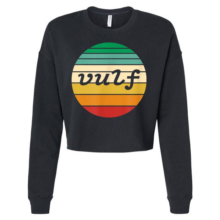 Vulf Retro Sunset Vulfpeck Design Cropped Pullover Crew
