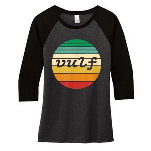 Vulf Retro Sunset Vulfpeck Design Women's Tri-Blend 3/4-Sleeve Raglan Shirt